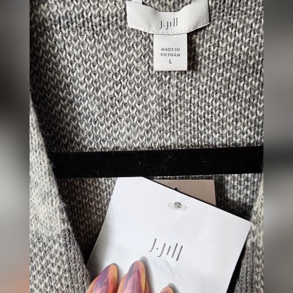 J. Jill Gray Plaid Cardigan Sweater - Picture 3 of 11